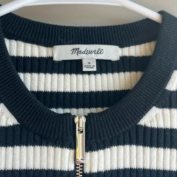 Madewell Black and White Striped Cardigan - Picture 4 of 4